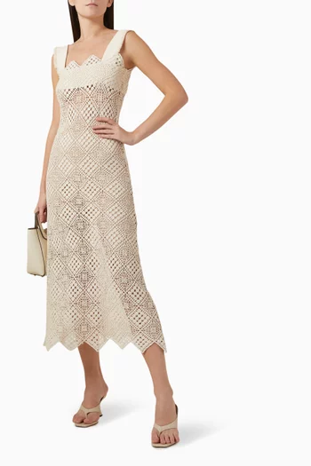 Aphrodite Midi Dress in Crochet