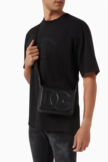 Medium Logo Crossbody Bag in Leather