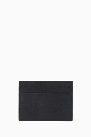 Logo-embossed Card Holder in Leather