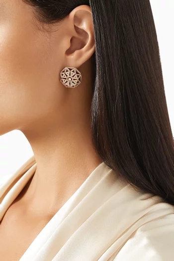 Sarab Turath Diamond & Agate Earrings in 18kt Rose Gold
