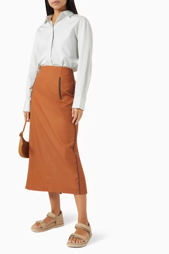 x GI Midi Pencil Skirt in Cotton