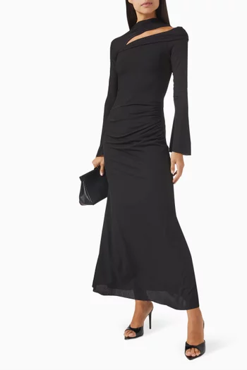 Cut-out Maxi Dress in Jersey Knit