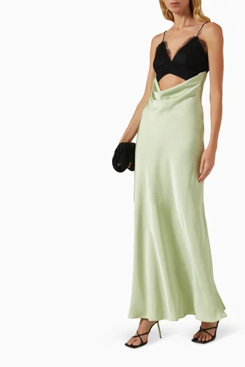 Cut-out Maxi Dress in Satin