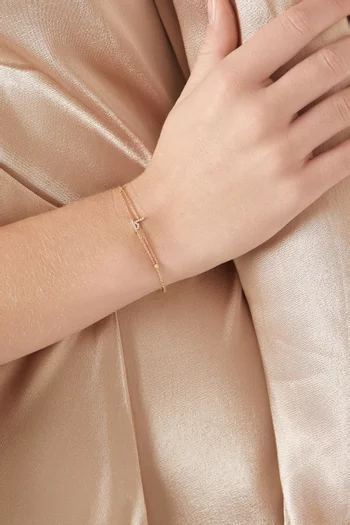 Arabic Letter Taa/T' ط Diamond Bracelet in 18kt Gold