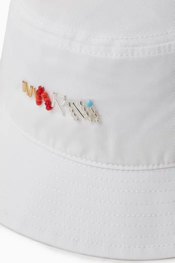 Embellished Bucket Hat in Cotton