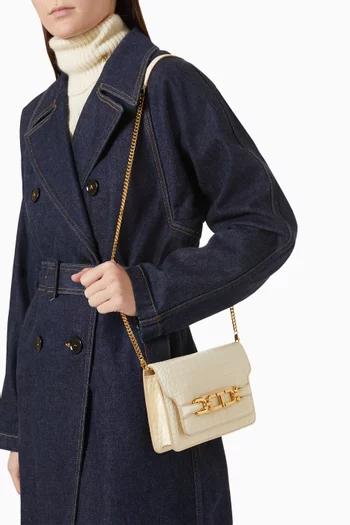 Whitney Shoulder Bag in Croc-embossed Leather