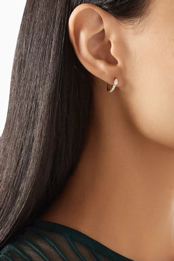 Marquise-shaped Diamond Huggie Earrings in 18kt Gold