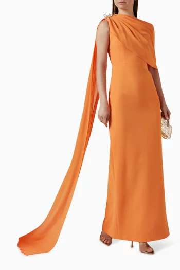 Draped Crystal-embellished Gown
