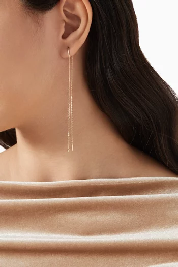 Danae Diamond Long Chain Single Earring in 18kt Gold