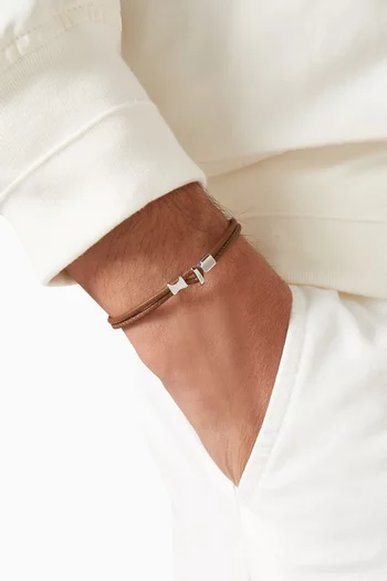 Orson Loop Bracelet in Sterling Silver & Leather