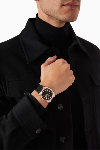 Prodigy Quartz Leather Watch, 42mm