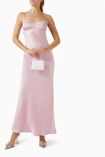 Waterlily Maxi Dress in Satin