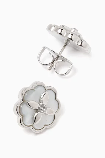 Heritage Bloom Stud Earrings in  Silver-tone Metal
