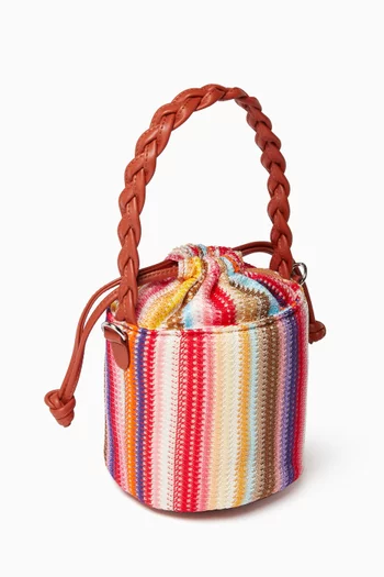 Striped Bucket Bag in Viscose Knit