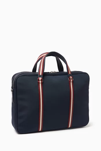 Code Briefcase in Nylon & Grained Leather