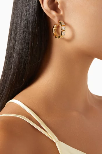Cubic Zirconia Hoop Earrings in 18kt Gold-plated Sterling Silver