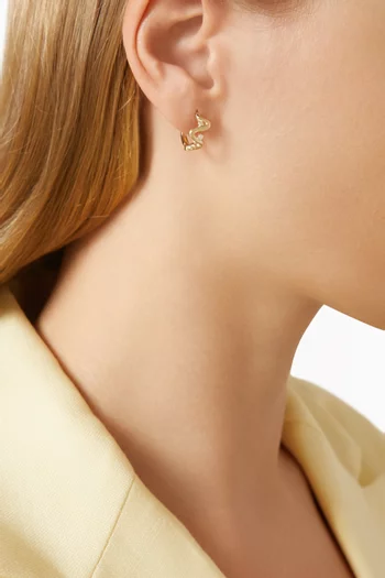 Harbor Lights Diamond Huggie Earrings in 10kt Gold