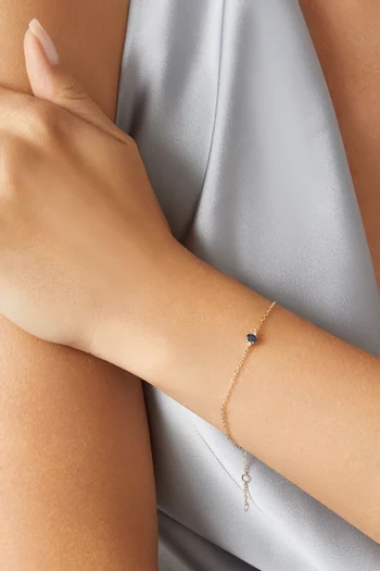 Dainty Sapphire Luxe Bracelet in 10kt Gold