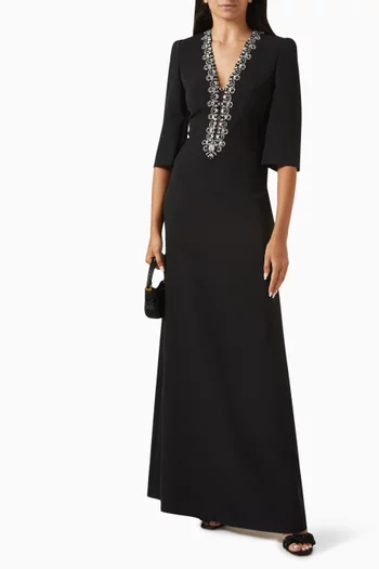 Rive Gauche Embellished Gown in Crepe