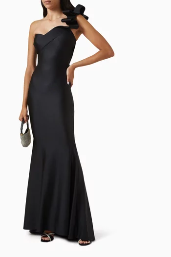 One-shoulder Gown in Stretch Jersey