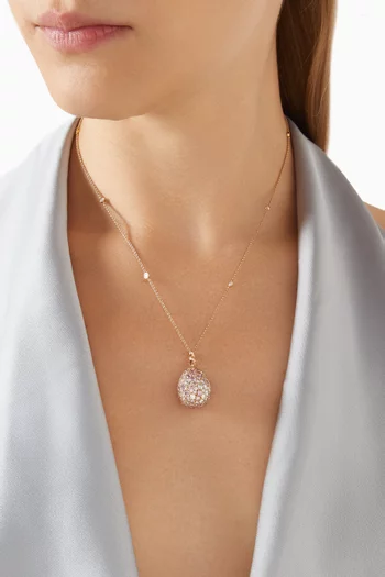 Emotion Pink Diamond Egg Pendant Necklace in 18kt Gold