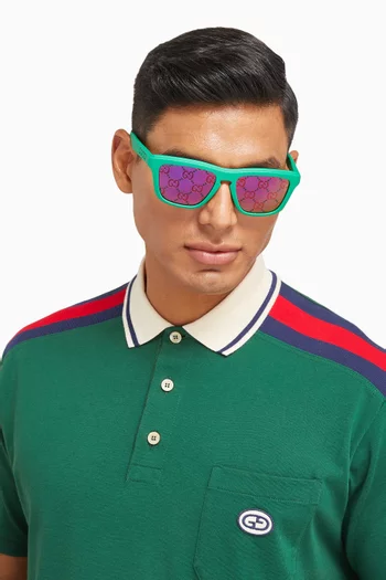 Logo-print Wayfarer Sunglasses in Acetate