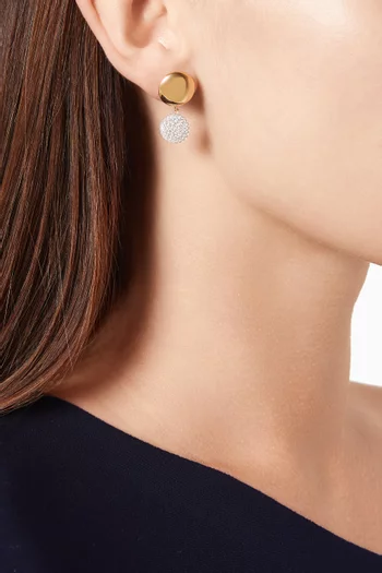 Circular Drop Earrings in 24kt Gold-plated Sterling Silver