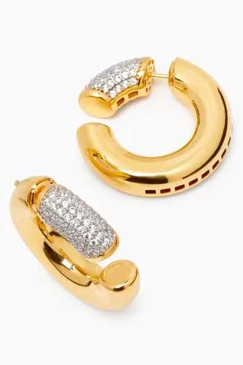 Crystal Hoop Earrings in 24kt Gold-plated Sterling Silver