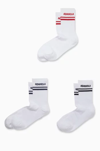 3-Pack College Socks Set in Organic Cotton Blend