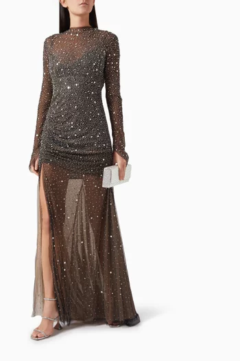 Charley Embellished Gown in Mesh