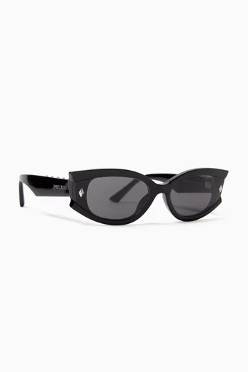 Oval-shaped Sunglasses in Acetate