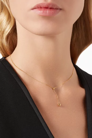 Ball Pendant Rope Chain Necklace in Gold-plated Brass
