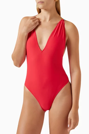 Iride-print One-piece Swimsuit