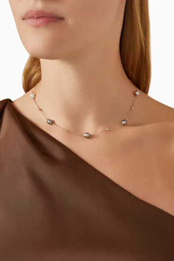 My First Pearl & Diamond Choker in 18kt Rose Gold