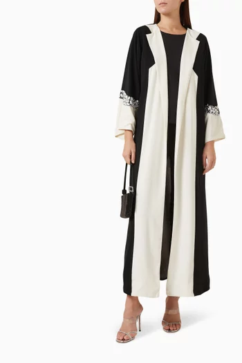 Embellished Couture Abaya in Crepe