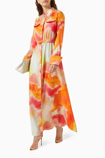 Seul Belted Maxi Dress in Crepe
