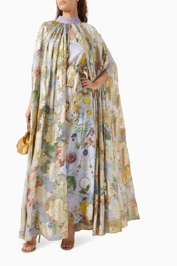 Antiquity-A Printed Dress in Lurex-georgette