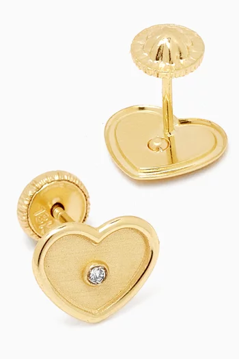 Heart Diamond Earrings in 18kt Gold
