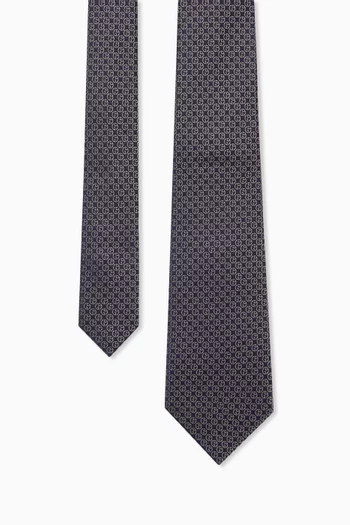 ربطة عنق بنقشة شعار الماركة بالكامل حرير