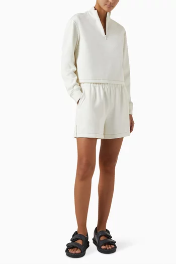 Half-zip Cropped Sweatshirt in Viscose-blend