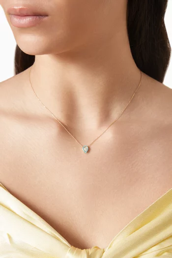 Pear Enamel & Diamond Necklace in 18kt Gold