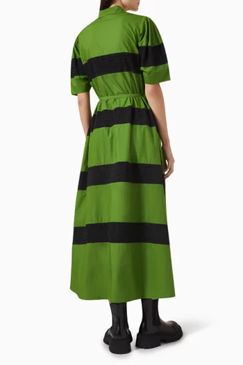 Stella Striped Midi Dress in Cotton Poplin