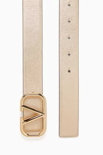 Valentino Garavani VLOGO Reversible Belt in Shiny Calfskin