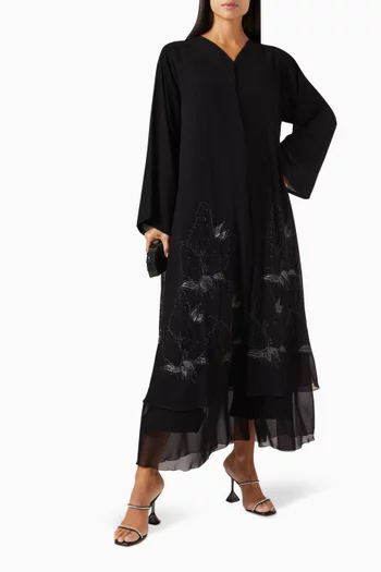 Thread-embroidered Abaya