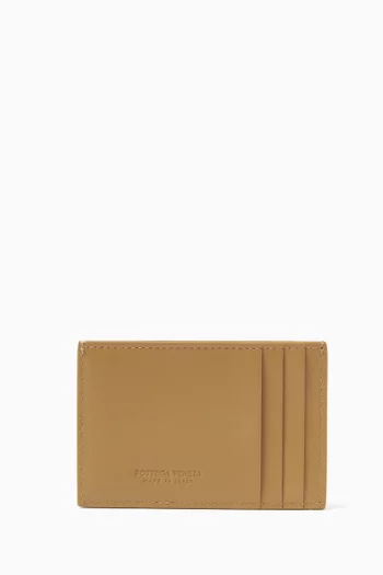 Cassette Credit Card Case in Intrecciato Leather
