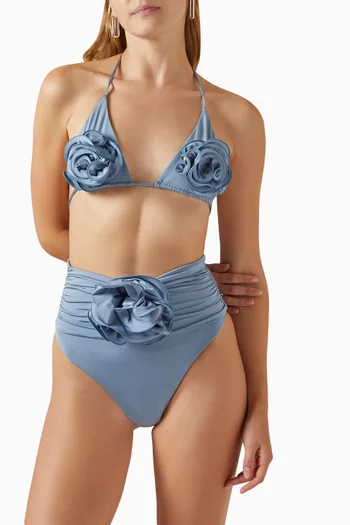 3D Floral Triangle Bikini Top