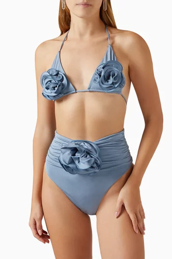 3D Floral High-rise Bikini Briefs