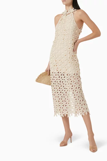 Cali Crochet Midi Dress in Cotton