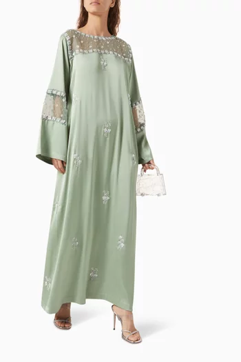 Sequin-embellished Kaftan in Crepe