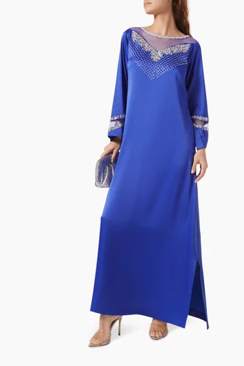 Sequin-embellished Kaftan in Crepe